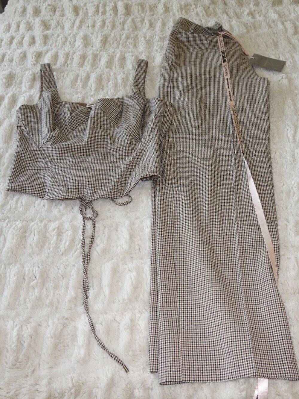 House of CB Hayden Checked Suit Selma Corset Crop with Trousers